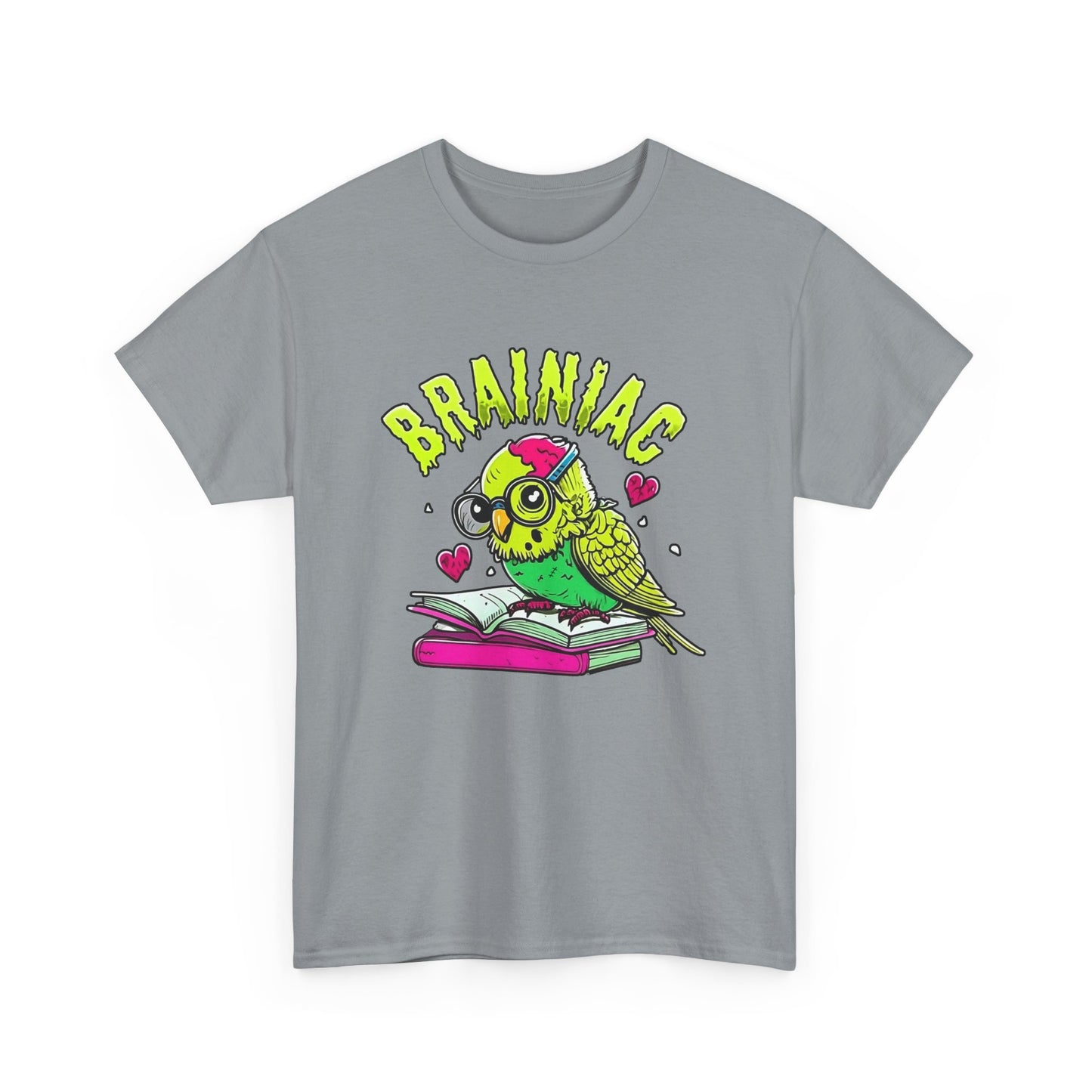 Brainiac Zombie Budgie Unisex Heavy Cotton Tee | Geeky Halloween Apparel