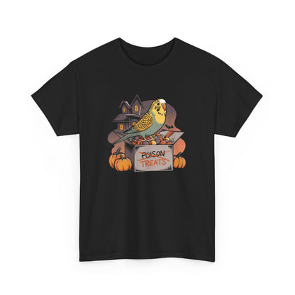 Trickster Treats Budgie Halloween Unisex Heavy Cotton Tee