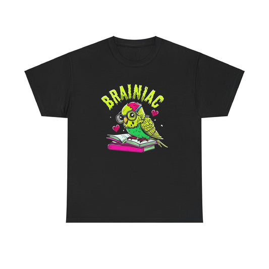 Brainiac Zombie Budgie Unisex Heavy Cotton Tee | Geeky Halloween Apparel