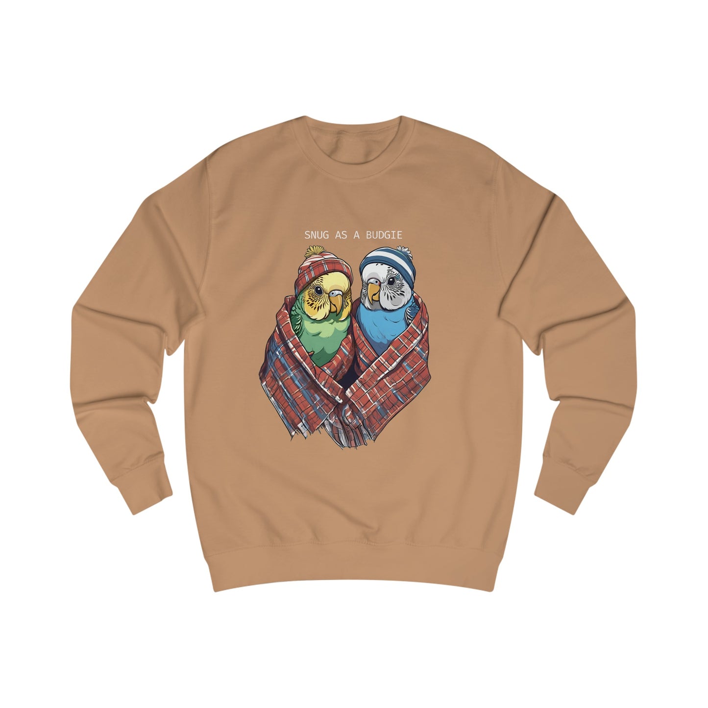 "Snug as a Budgie" Unisex Soft Cotton Sweatshirt - Cozy Budgie-Themed Sweater