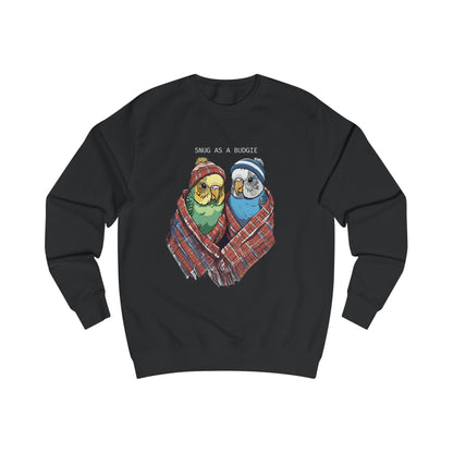 "Snug as a Budgie" Unisex Soft Cotton Sweatshirt - Cozy Budgie-Themed Sweater