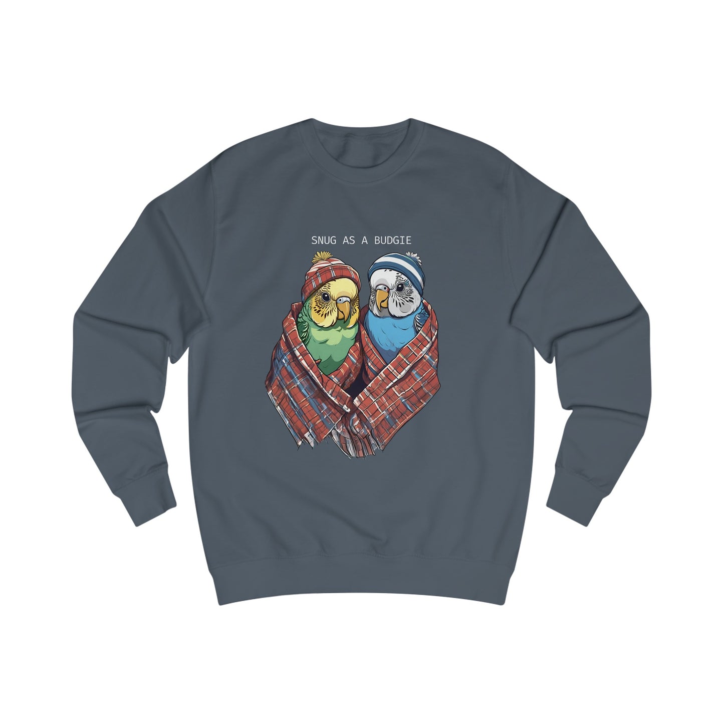 "Snug as a Budgie" Unisex Soft Cotton Sweatshirt - Cozy Budgie-Themed Sweater