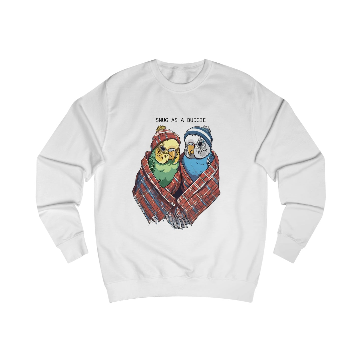 "Snug as a Budgie" Unisex Soft Cotton Sweatshirt - Cozy Budgie-Themed Sweater