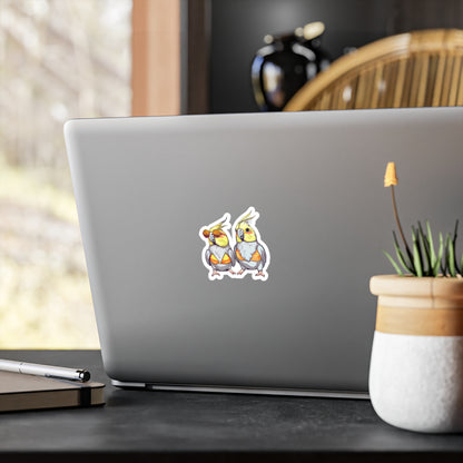 Cockatiel Beach Vinyl Decals – Water, Scratch, and UV-Resistant Kiss-Cut Stickers