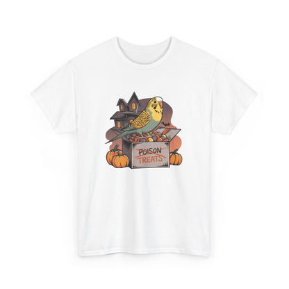 Trickster Treats Budgie Halloween Unisex Heavy Cotton Tee