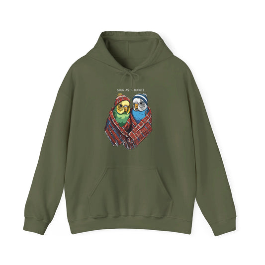 "Snug as a Budgie" Unisex Heavy Blend™ Hooded Sweatshirt - Cozy Budgie-Themed Hoodie