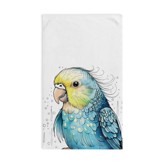 Cute Wet Budgie Hand Towel