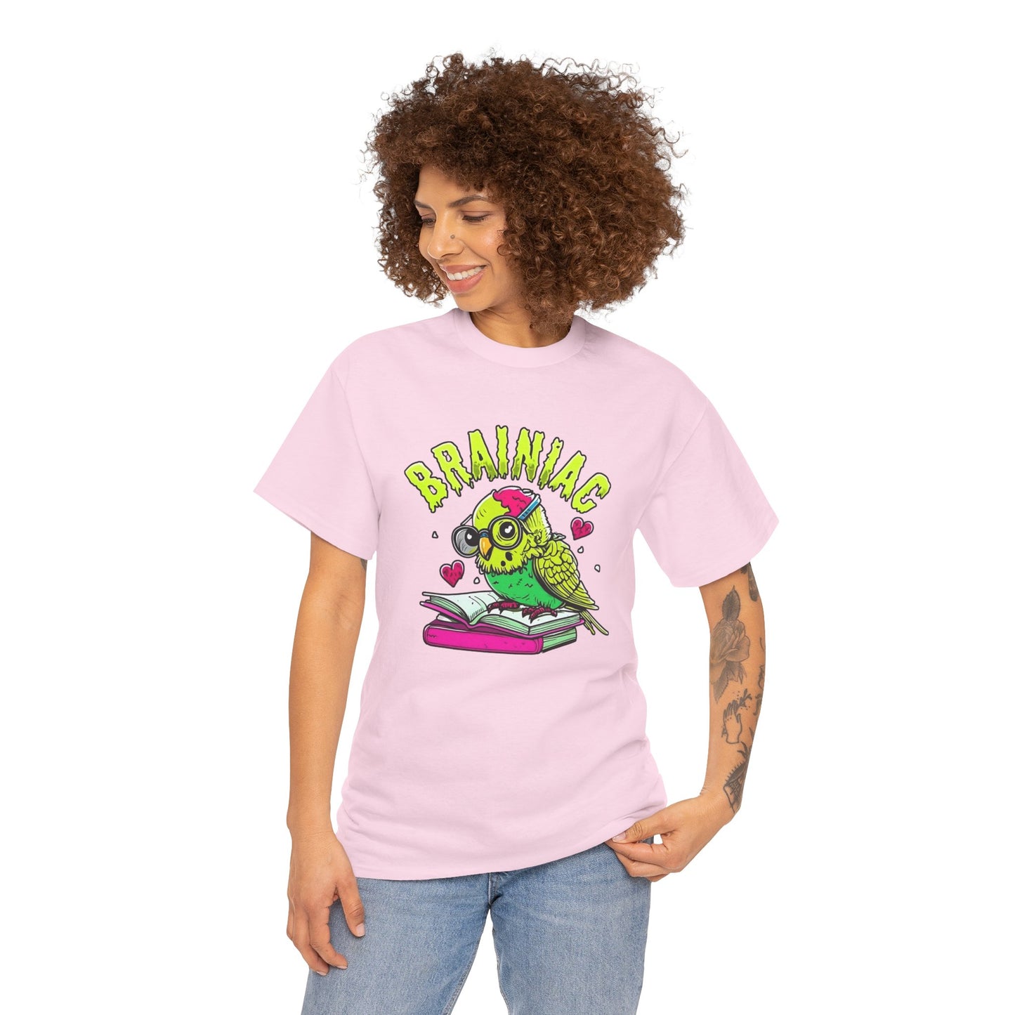 Brainiac Zombie Budgie Unisex Heavy Cotton Tee | Geeky Halloween Apparel