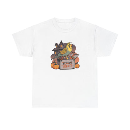 Trickster Treats Budgie Halloween Unisex Heavy Cotton Tee