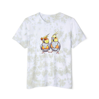 Unisex Tie-Dye Cockatiel Beach T-Shirt – Fun Summer Graphic Tee