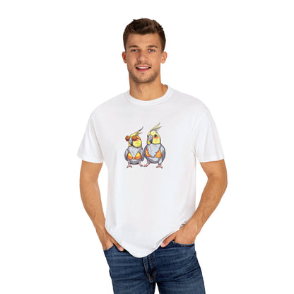 Unisex Garment-Dyed Cockatiel Beach T-Shirt – Relaxed Fit 100% Cotton Tee