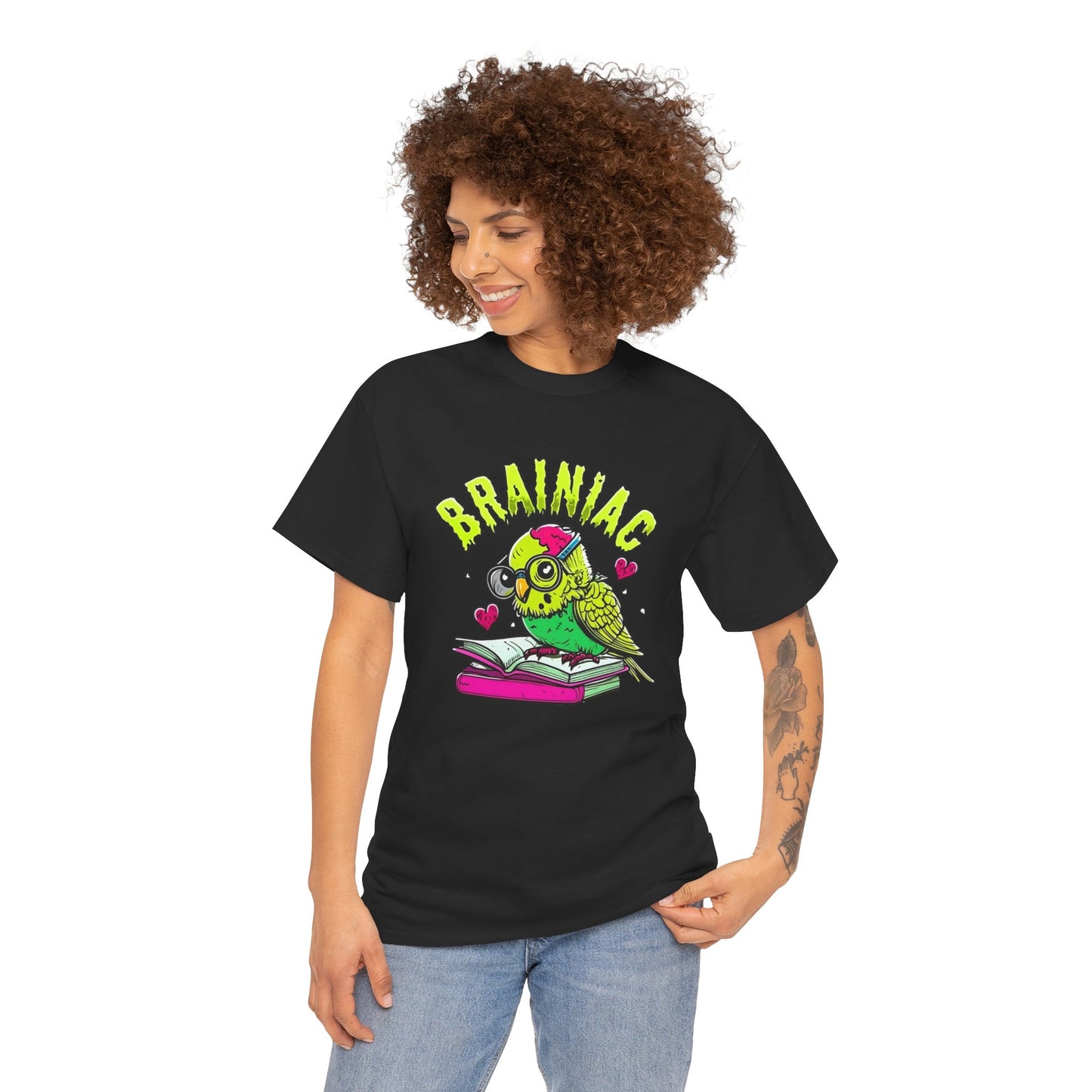 Brainiac Zombie Budgie Unisex Heavy Cotton Tee | Geeky Halloween Apparel