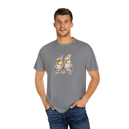 Unisex Garment-Dyed Cockatiel Beach T-Shirt – Relaxed Fit 100% Cotton Tee